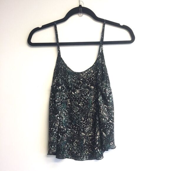 ARITZIA Wilfred Sleeveless Under Silk Camisole Tank Top Print Black Grey XS - Picture 5 of 7